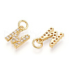 Brass Micro Pave Clear Cubic Zirconia Charms KK-ZX025-07M-2