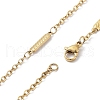 Ion Plating(IP) 304 Stainless Steel Rectangle Link Chain Necklace X-NJEW-K249-04G-3