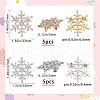 Gorgecraft 10Pcs 2 Colors Crystal Rhinestone Christmas Snowflake Brooch Pin JEWB-GF0001-29-2