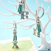 Alloy with Resin Imitation Synthetic Turquoise Keychain KEYC-YW00087-01-4