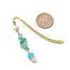 Natural Green Aventurine & Citrine & Cherry Quartz & Synthetic Hematite & Opalite Chips Beads & Mushroom Lampwork Charm Bookmarks AJEW-JK00376-3