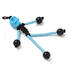 Halloween Theme Glass Seed & Natural Black Onyx & Synthetic Turquoise Beaded Pendants PALLOY-MZ00777-01-3