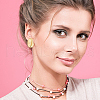 ANATTASOUL 2 Pairs 2 Colors Brass Twist Oval Cuff Earrings EJEW-AN0004-92-4