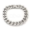 Non-Tarnish 201 Stainless Steel Cuban Link Chain Bracelets for Women and Men BJEW-F473-03P-02-1