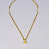 Oval Stainless Steel Clear Cubic Zirconia Pendant Necklaces & Curb Chain Bracelets Sets FS-WG5D0A2-01-3