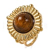 Round Natural Mixed Stone Finger Rings RJEW-Q822-20G-2
