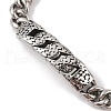 Ion Plating(IP) 304 Stainless Steel Twisted Chain Shaped Link Chain Bracelets for Men BJEW-B096-48C-AS-2