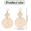 ANATTASOUL 3 Pairs 3 Colors Zinc Alloy Filigree Flower Dangle Earrings for Women EJEW-AN0002-63-2