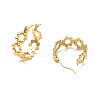 Ion Plating(IP) 304 Stainless Steel Beaded Ring Hoop Earrings for Women EJEW-P202-02G-2