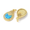Brass Micro Pave Cubic Zirconia Pendants KK-A197-19G-2