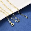 Brass Heart Link Chain Necklaces NJEW-M108-33G-4