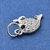 925 Sterling Silver Micro Pave Clear Cubic Zirconia Charms STER-S009-03A-S-2