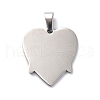 Non-Tarnish 304 Stainless Steel Pendants STAS-C062-08P-2