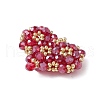 Seed Beads Beaded Charms PALLOY-MZ00341-02-3