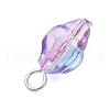 Transparent Spray Paint Glass Pendants PALLOY-JF03689-02-5