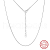 925 Sterling Silver Round Snake Chain Necklaces for Women NJEW-H048-07P-2