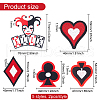 10Pcs 5 Style Playing Card Theme Embroidered Polyester Cloth Patches PATC-FG0001-43-2