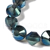 Electroplate Frosted Crystal Glass Bicone Beads Strands EGLA-F038-A14-01-2