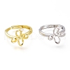 Adjustable Brass Finger Ring Components ZIRC-I049-07-1