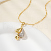 Fashionable Brass Necklace with Cubic Zirconia TB0672-1-3