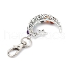Wire Wrapped Chakra Synthetic & Natural Mixed Stone & Alloy Moon Pendant Decorations HJEW-JM01576-01-3
