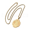 304 Stainless Steel Saint Saint Michael The Archangel Pendant Necklaces for Women NJEW-M105-02G-2