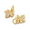 Brass Micro Pave Cubic Zirconia Pendants KK-U073-02G-2