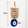 Turkish Flat Round with Evil Eye Glass Pendant Decorations PW-WG83945-01-1
