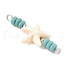 Dyed Synthetic Turquoise Starfish Rondelle Beaded Connector Charms PALLOY-JF04014-02-4