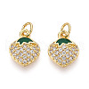 Brass Micro Pave Cubic Zirconia Charms KK-N265-13G-1