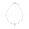 Mother's Day Jewellery Natural Pearl Pendant Necklace with Glass Beaded Chains NJEW-M201-01A-1