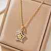 Stylish Brass Micro Pave Clear Cubic Zirconia Pendant Necklaces for Daily Wear EA0793-3-1