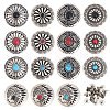 CHGCRAFT 15 Sets 15 Styles Flower/Indian Head Alloy & Imitation Turquoise Craft Solid Rivet FIND-CA0008-74-1