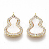 Brass Micro Pave Clear Cubic Zirconia Charms KK-S355-007G-NF-2
