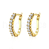 Cubic Zirconia Brass Hoop Earrings EJEW-BB14966-A-1
