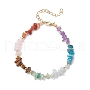 Chakra Natural Rose Quartz & Amethyst & Apatite & Aquamarine & Green Aventurine & Tiger Eye & Carnelian Chip Beaded Bracelets for Women BJEW-JB11741-01-2
