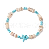 Natural Freshwater Shell Beaded Stretch Bracelets BJEW-JB11804-02-2