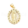 Brass Micro Pave Clear Cubic Zirconia Pendants ZIRC-A021-33G-2