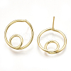 Brass Stud Earrings KK-S348-214-2