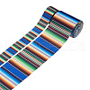 2Rolls 2 Styles Stripe Pattern Printed Polyester Grosgrain Ribbon OCOR-TA0001-37G-8