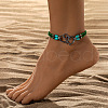 Double Heart Alloy Link Stretch Anklets WGCB0A2-09-1