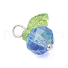 Transparent Electroplate Glass Beads with Transparent Acrylic Charms and Brass Ball Head pins Pendants PALLOY-JF03593-02-5