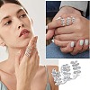925 Sterling Silver Micro Pave Cubic Zirconia Adjustable Open Cuff Rings for Women FS-WG4488D-02-3