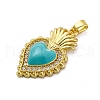 Brass Micro Pave Cubic Zirconia Pendants KK-V009-14G-03-2
