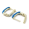 Real 18K Gold Plated Brass Enamel Rectangle Hoop Earrings for Women EJEW-L269-112G-3