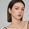 DICOSMETIC 5 Pairs 5 Color 316 Stainless Steel Enamel Ring Hoop Earrings EJEW-DC0001-39A-7