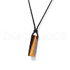 Natural Tiger Eye Cuboid Pendant Necklaces FS-WG7338A-07-2