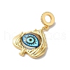 Rack Plating Brass Micro Pave Clear Cubic Zirconia European Dangle Charms KK--G504-22G-01-2