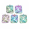 Eco-Friendly Rainbow Color Iron Pendants IFIN-N009-014-RS-1