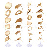 Kissitty 26Pcs Heart & Geometry Brass Stud Earring Findings KK-KS0001-20-2